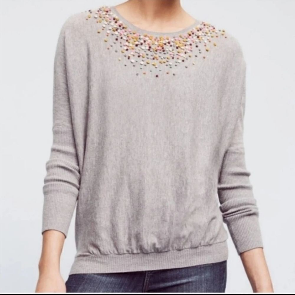 AnthropologieΒ Angel of the NorthβConfetti Pomβ Sweater SizeβXS